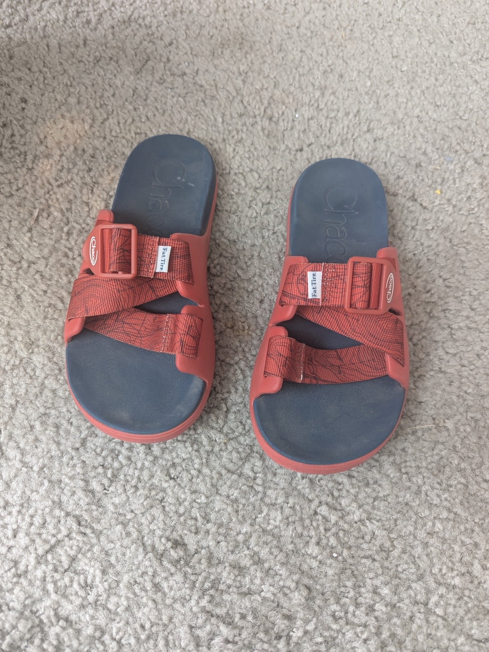 Chaco Fat Tire Women’s Slide Sandals Red Navy Size 6